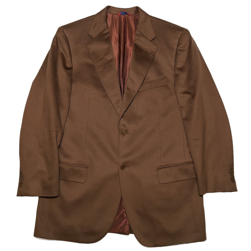 AUKE Winter Park Piacenza Alashan Pure Cashmere Blazer Sport Coat 44 Long Brown
